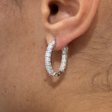 Diamond Hoop Earrings 2.9 ct White Gold
