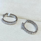 Diamond Hoop Earrings 2.9 ct White Gold