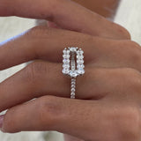 Diamond Statement Ring 2.19 Carat White Gold 14K