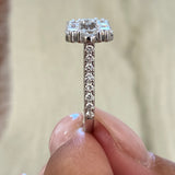 Diamond Statement Ring 2.19 Carat White Gold 14K