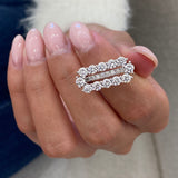 Diamond Statement Ring 2.19 Carat White Gold 14K