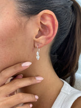 Diamond Dangle Earrings 1.9 ct White Gold