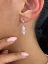 Diamond Dangle Earrings 1.9 ct White Gold