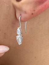 Diamond Dangle Earrings 1.9 ct White Gold