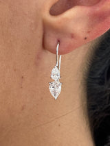 Diamond Dangle Earrings 2 ct White Gold
