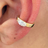 Diamond Cuff Single Earring 0.3 ct TCW, Yellow Gold