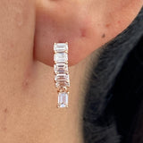 Diamond Dangle Earrings 1.4 ct Rose Gold