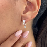Diamond Dangle Earrings 1.4 ct Rose Gold