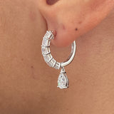 Diamond Dangle Earrings 2 ct White Gold