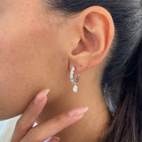 Diamond Dangle Earrings 2 ct White Gold