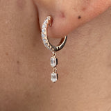 Diamond Dangle Earrings 0.5 ct Rose Gold