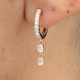 Diamond Dangle Earrings 0.6 ct Rose Gold