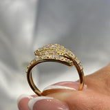 Diamond Wrap Ring 0.74 Carat Yellow Gold 14K