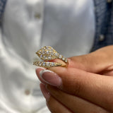 Diamond Wrap Ring 0.74 Carat Yellow Gold 14K