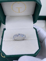Diamond 7 Stone Ring 2.62 Carat White Gold 14K