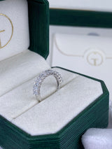 Diamond Half Eternity Ring 1.66 Carat White Gold 14K