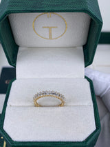 Diamond Half Eternity Ring 1.08 Carat Yellow Gold 14K