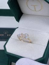 Diamond 2 Stone Halo Ring 1.7 ct White Gold
