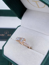 Diamond Open Ring 1.26 Carat Rose Gold 14K