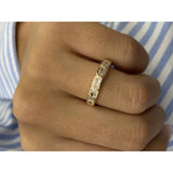 Diamond Half Eternity Ring 0.84 Carat Yellow Gold 14K