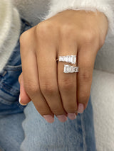 Diamond Wrap Ring 2.94 Carat White Gold 14K