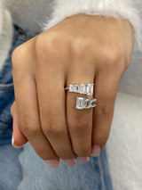Diamond Wrap Ring 2.94 Carat White Gold 14K