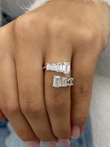 Diamond Wrap Ring 2.94 Carat White Gold 14K
