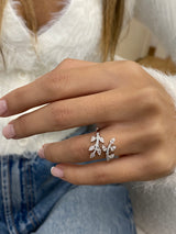 Diamond Wrap Ring 0.65 Carat White Gold 14K