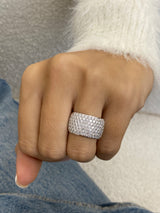 Diamond Dome Ring 1.89 Carat White Gold 14K