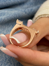Diamond Statement Ring 1.34 Carat Rose Gold 14K