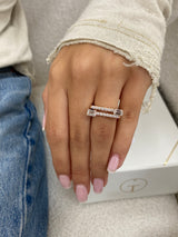 Diamond Statement Ring 1.34 Carat Rose Gold 14K