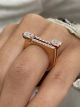 Diamond Statement Ring 1.34 Carat Rose Gold 14K