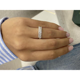 Diamond Half Eternity Ring 0.58 Carat Yellow Gold 14K