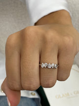 Diamond 5 Stone Ring 0.35 Carat White Gold 14K