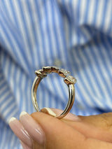 Diamond 5 Stone Ring 1.07 Carat White Gold 14K