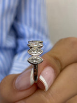 Diamond 5 Stone Ring 1.07 Carat White Gold 14K