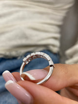 Diamond Half Eternity Ring 0.84 Carat White Gold 14K