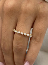 Diamond Half Eternity Band 0.45 Carat Yellow Gold 14K