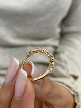 Diamond Half Eternity Band 0.45 Carat Yellow Gold 14K
