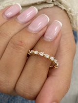Diamond Half Eternity Band 0.45 Carat Yellow Gold 14K