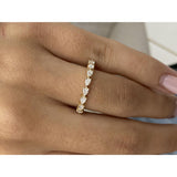 Diamond Half Eternity Band 0.45 Carat Yellow Gold 14K