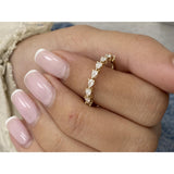 Diamond Half Eternity Band 0.45 Carat Yellow Gold 14K