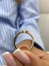 Diamond Solitaire Open Ring 0.55 Carat Yellow Gold 14K