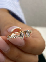 Diamond Solitaire Open Ring 0.55 Carat Yellow Gold 14K