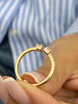 Diamond Solitaire Open Ring 0.55 Carat Yellow Gold 14K