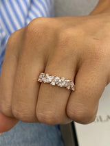 Diamond Half Eternity Band 1.41 Carat Rose Gold 14K