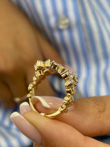 Diamond Wrap Ring 1.09 Carat Yellow Gold 14K