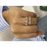 Diamond Wrap Ring 1.09 Carat Yellow Gold 14K