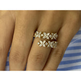 Diamond Wrap Ring 1.09 Carat Yellow Gold 14K