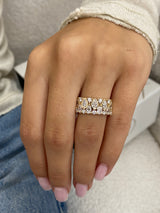 Diamond Wide Ring 1.58 Carat Yellow Gold 14K
